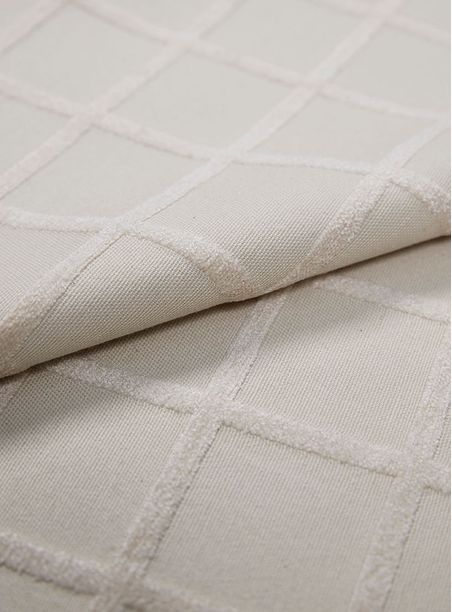 Tecido Jacquard Xadrez Dupla Face Off White