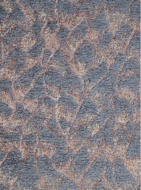 Tecido Jacquard Chenile Veredas Azul e Ocre