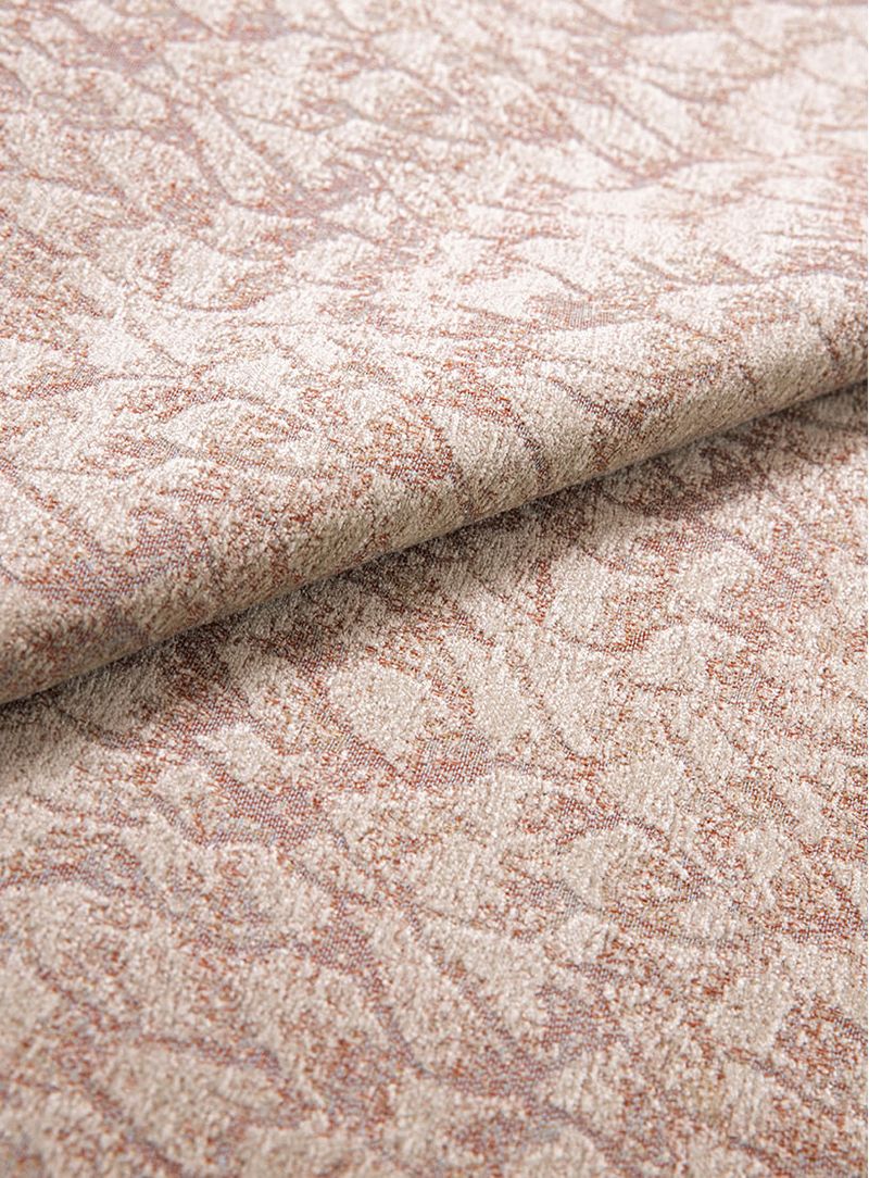 Tecido-Jacquard-Chenile-Veredas-Bege-e-Vermelho