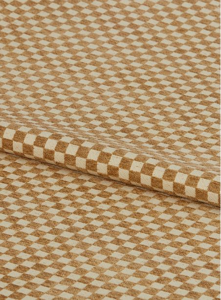 Tecido jacquard xadrez marrom