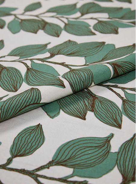 Tecido Estampado Ramos Verde