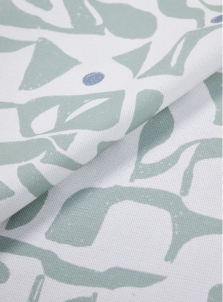 Tecido Geometria Modernista Verde e Branco