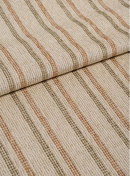 tecido estampado listrado bege e ocre
