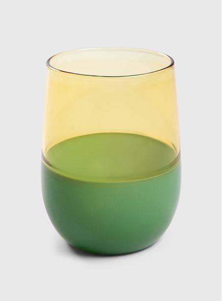 Copo Opalina bicolor amarelo e verde bandeira 122 ml
