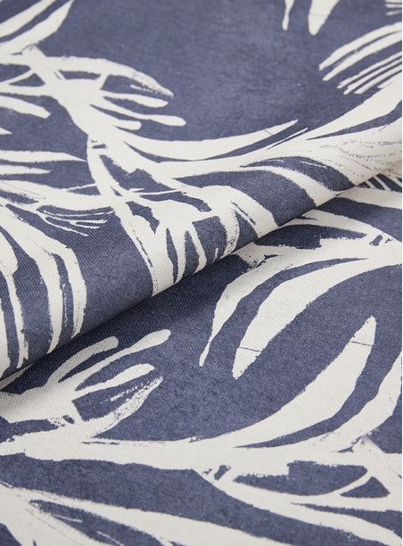 Tecido Estampado Dança das Folha Azul