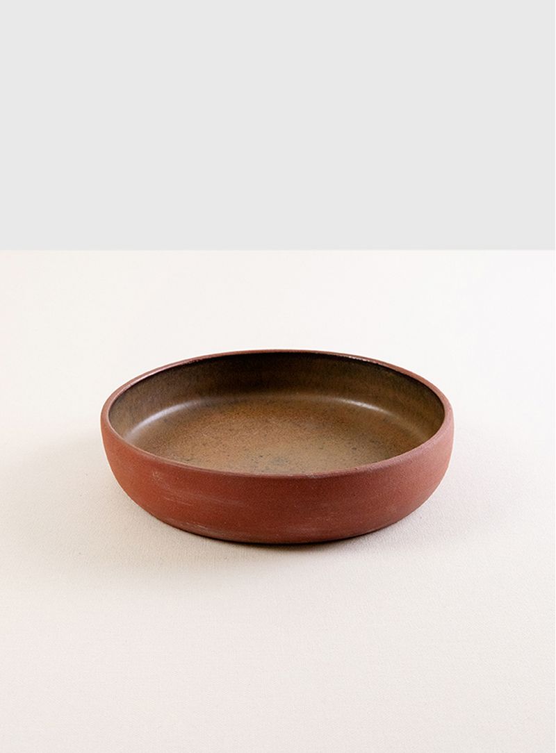 Prato-Fundo-terracota-ceramica-esmalte-amarelo-ferrugem