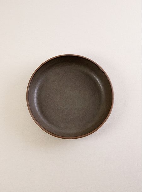 Prato Fundo terracota cerâmica esmalte azul
