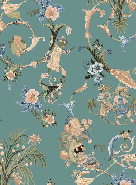 Papel de Parede Festa Dos Bichos Azul