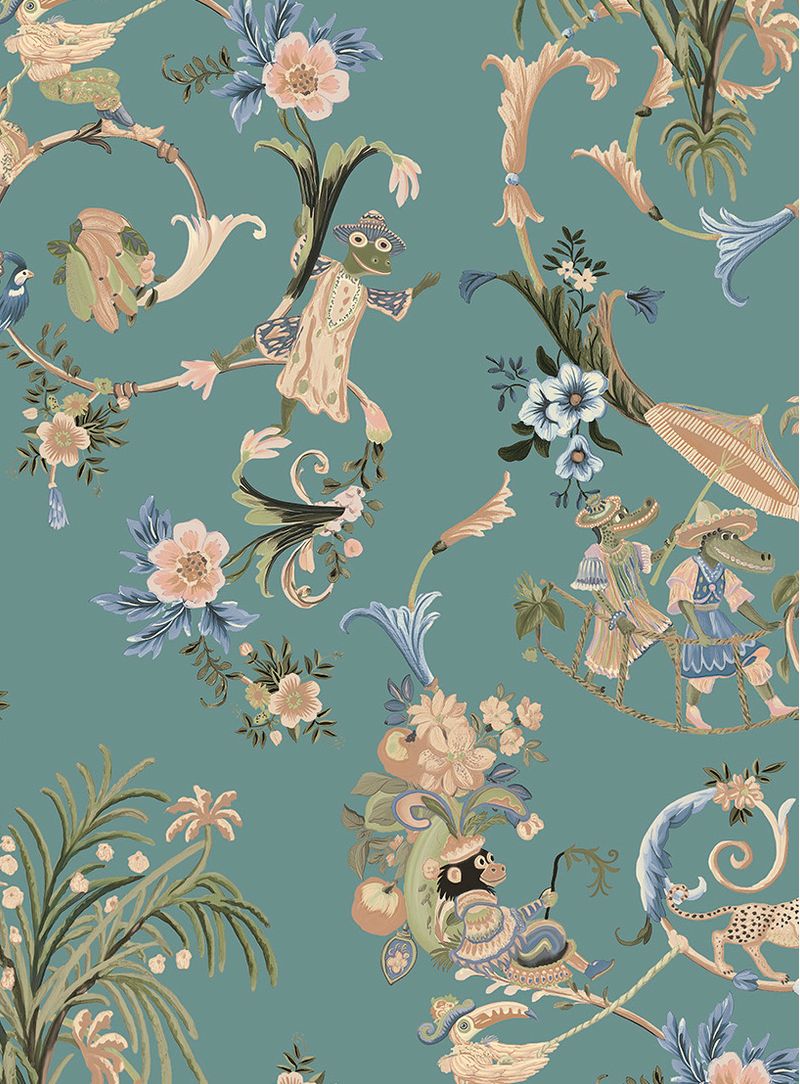 Papel-de-Parede-Festa-Dos-Bichos-Azul