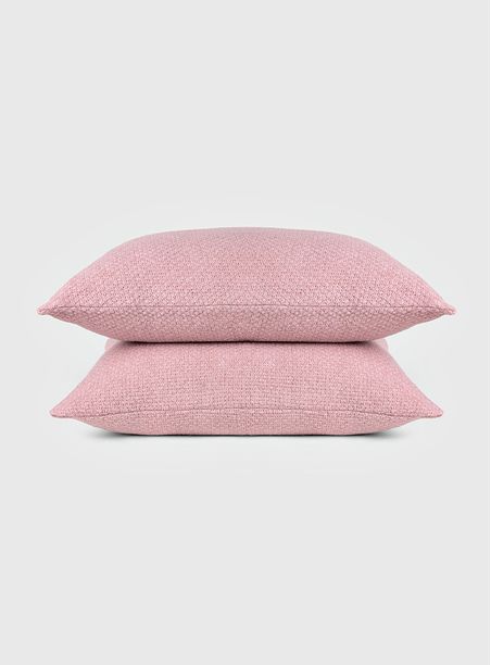 Kit com 2 capas de travesseiro ponto arroz rosa