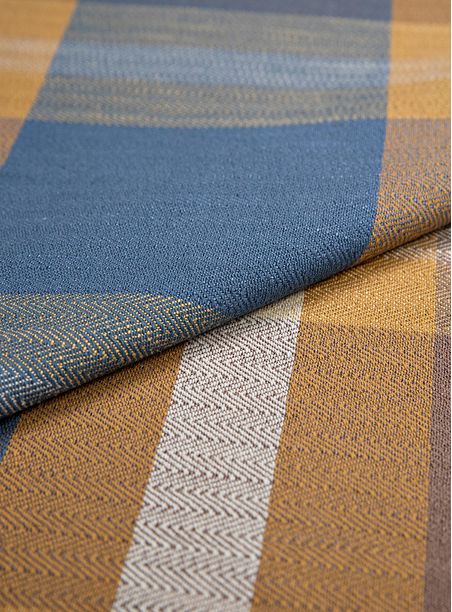 Tecido Xadrez Olívia, Mostarda, Marrom e Azul