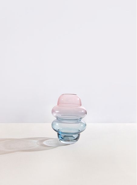 Vaso algodão doce rosa e azul