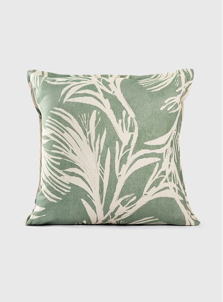 Almofada estampada Dança das folhas verde