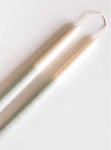 Par de Velas Bastão Bicolor  Verde Celadom