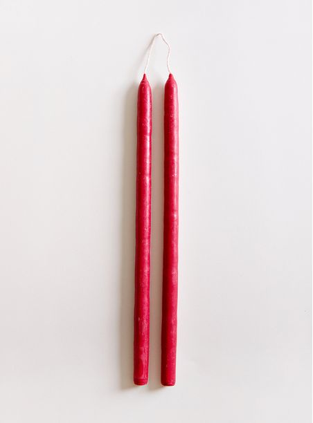 Par de Velas Bastão Vermelho Carmim