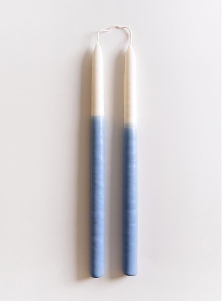Par de Velas Bastão bicolor Azul