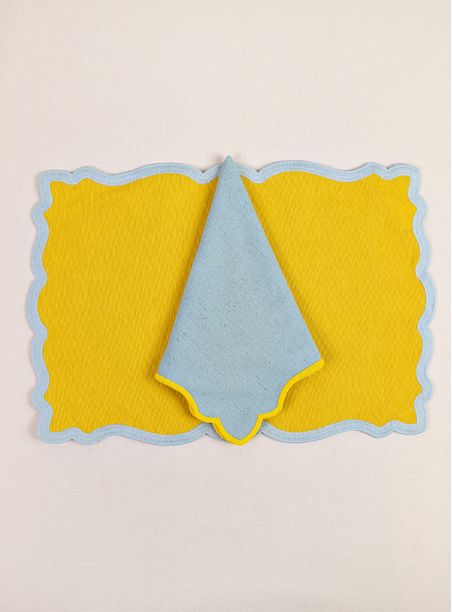 Kit Jogo americano - Amarelo e Azul