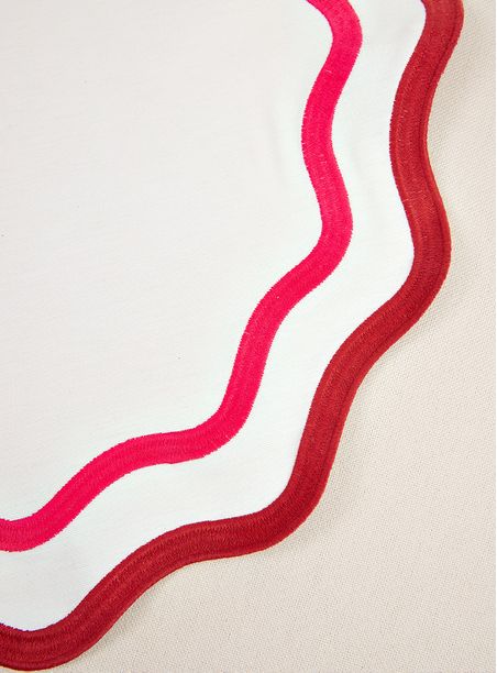 Kit Jogo americano - ondulado Neon - Rosa e Vermelho