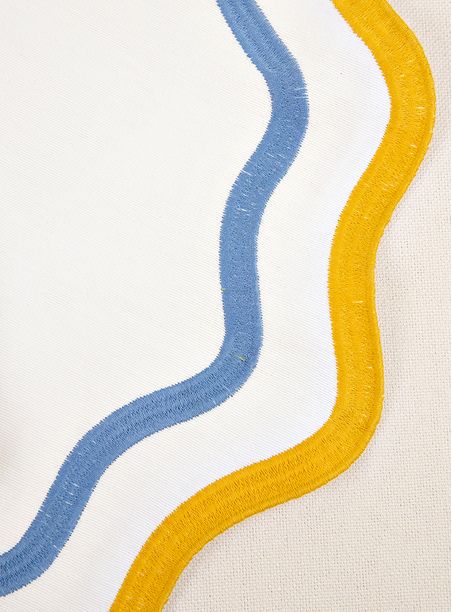 Kit Jogo americano - ondulado Neon - Amarelo e Azul