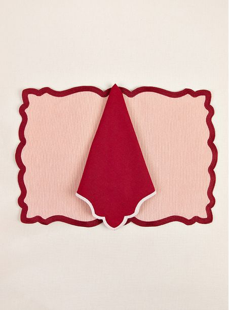 Kit Jogo americano - Rosa e Vermelho