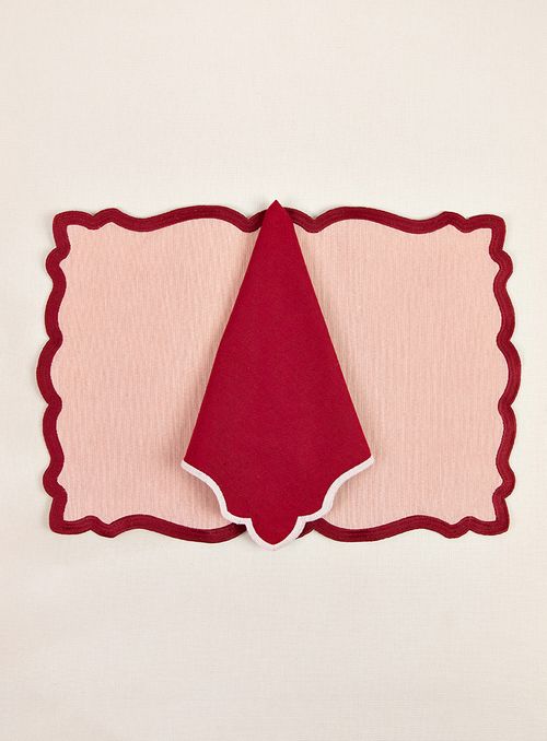 Kit Jogo americano - Rosa e Vermelho