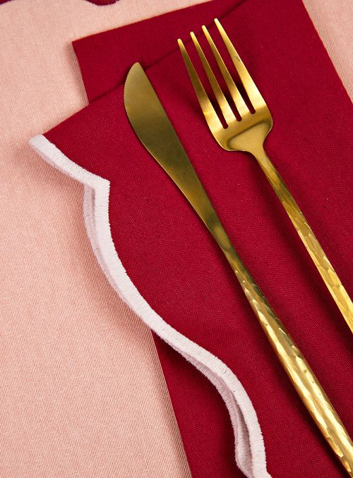 Kit Jogo americano - Rosa e Vermelho