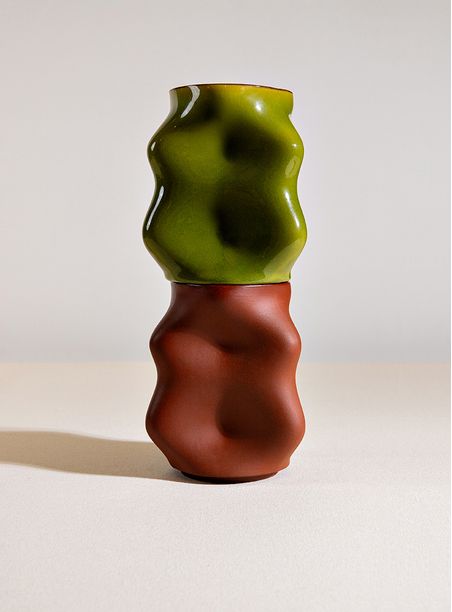 Vaso Belo Horizonte Verde e Esmalte Baixo