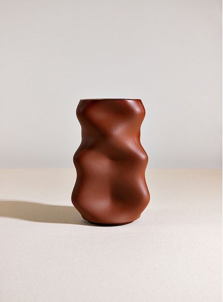 Vaso Belo Horizonte Terracota e Esmalte Alto