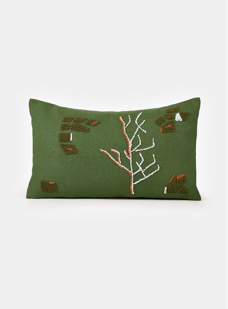 Almofada bordada miçanga vitória régia