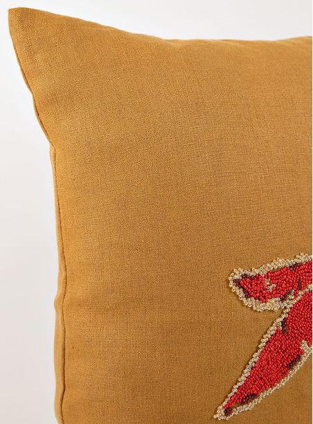 Almofada bordada miçanga orquídea