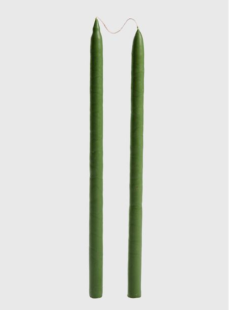 Par de Velas Bastão Verde Folha