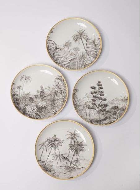 set 4 Prato Decorativo mini Paisagem