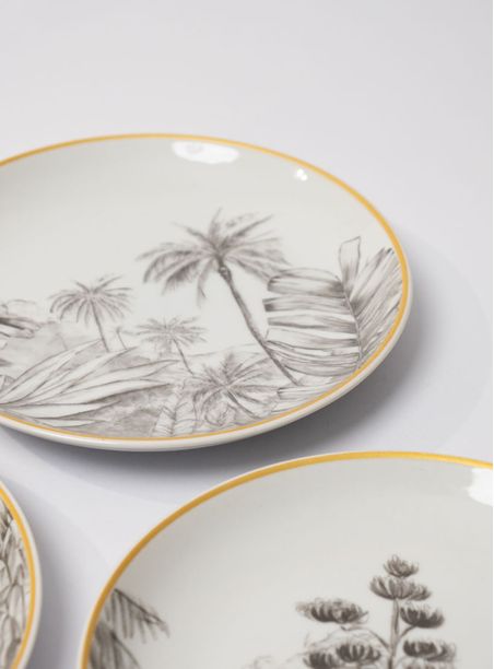 set 4 Prato Decorativo mini Paisagem