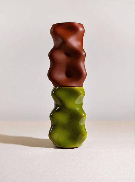 Vaso Belo Horizonte Verde e Esmalte Alto