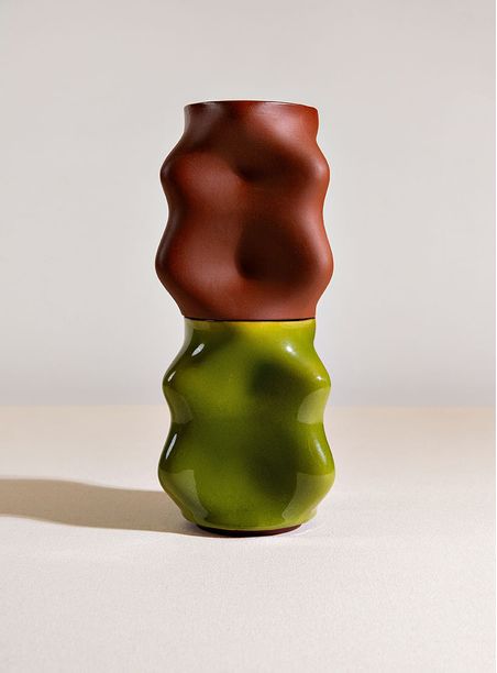 Vaso Belo Horizonte Terracota e Esmalte Baixo