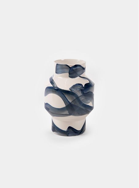 Vaso Pinceladas Azul Alto