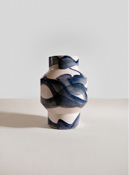 Vaso Pinceladas Azul Alto