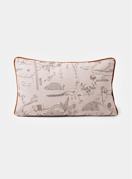 Almofada Animais do cerrado Marrom