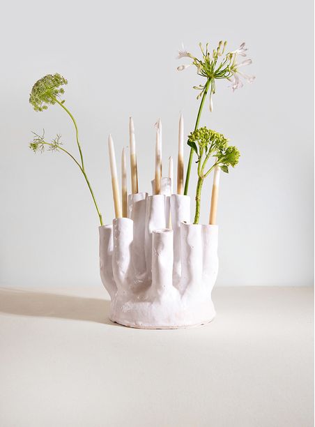 Castiçal Coral Branco