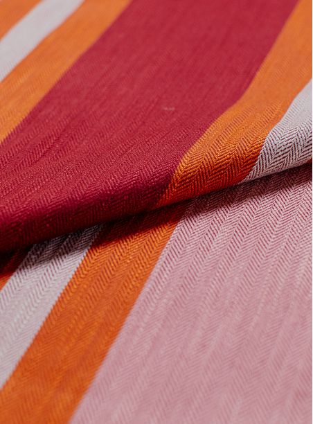 Tecido Listrado Olívia, Rosa, Laranja e Bordô
