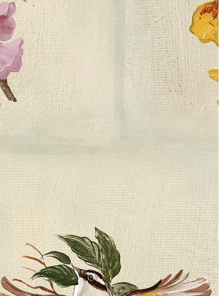 Papel de Parede Retratos de Pássaros e Flores