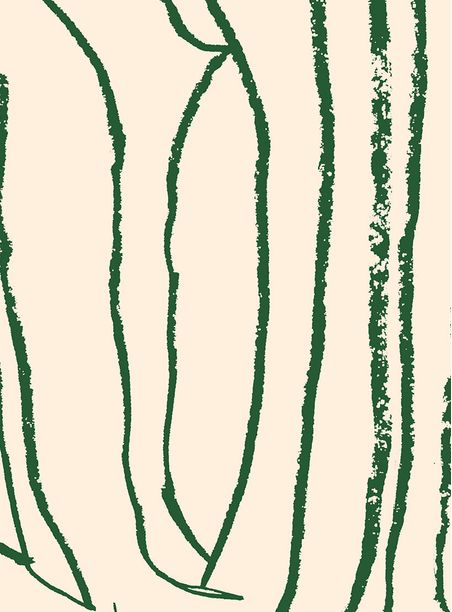 Papel de parede giz bege com verde