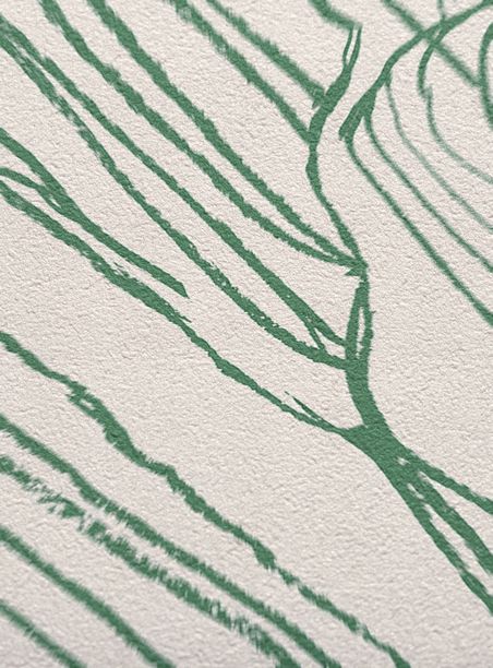 Papel de parede giz bege com verde