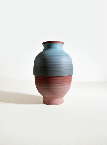 Vaso Duo Barro - Terracota e Azul