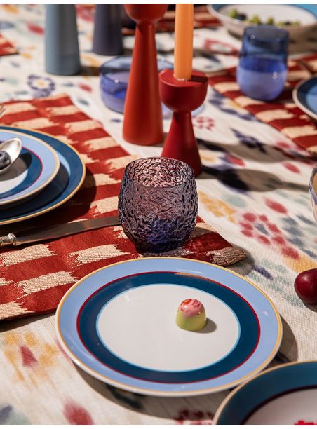 Prato Sobremesa convexa Listras Ultramarino